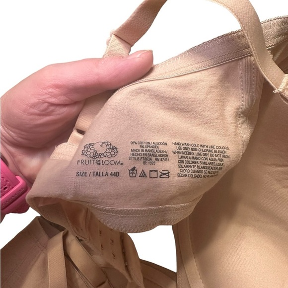 NWT Fruit of the Loom 44D Beige Bra - Picture 3 of 4